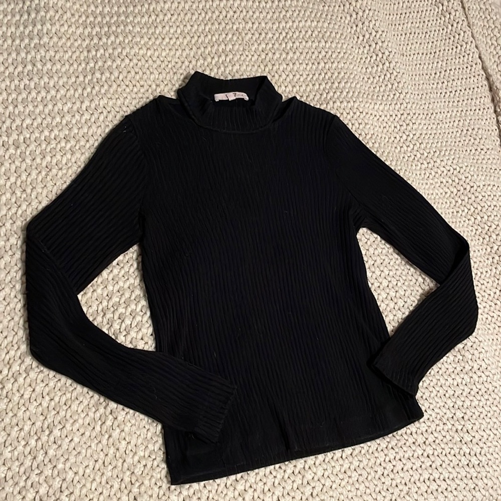 7 For All Mankind long sleeve black shirt with collar cut out